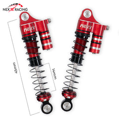 Nexx Racing 45mm Reservoir Shocks (4pcs) for 1/24 RC Crawler FMS FCX24/ FCX18 Hummer EV - RED