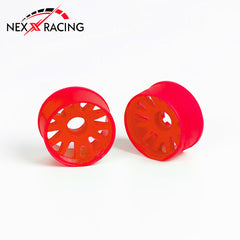 Nexx Racing “JUD” threaded carbon-fiber reinforced EVO Flanged Front Wheels (2) pcs for Mini-Z (RED) OFFSET -1