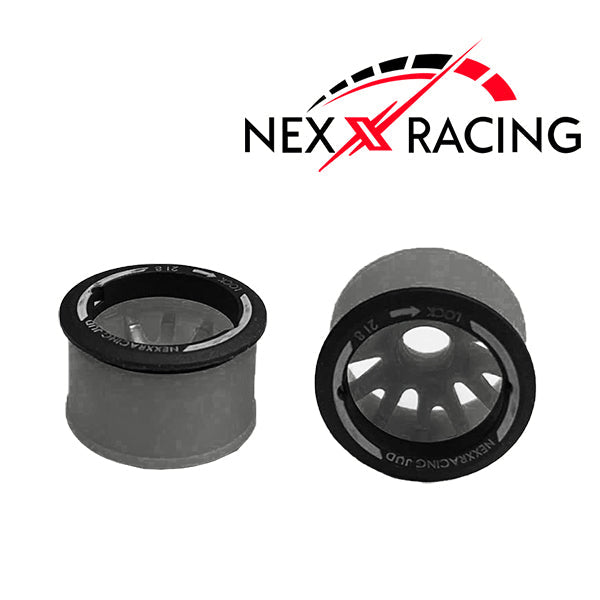 Nexx Racing “JUD” threaded carbon-fiber reinforced EVO Flanged Front Wheels (2) pcs for Mini-Z (GREY) OFFSET 0