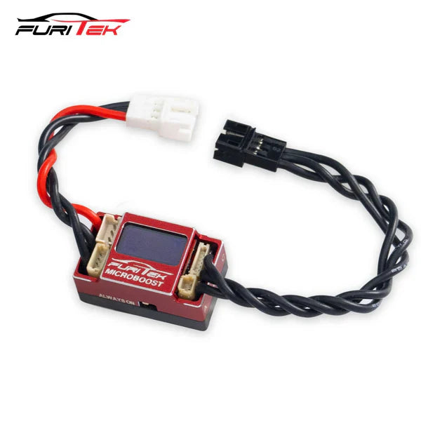 FURITEK MICROBOOST 2S LIPO 25A/50A BRUSHLESS SENSORED/SENSORLESS ESC FOR 1/24 1/28 DRIFT/RACE w/LCD Display - Red