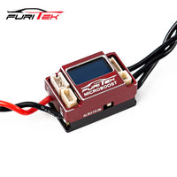 FURITEK MICROBOOST 2S LiPo 25A/50A Brushless ESC for 1/24 & 1/28 Drift/Race Cars - Sensored/Sensorless, Red Color with LCD Display, Solderable and Wire Replaceable