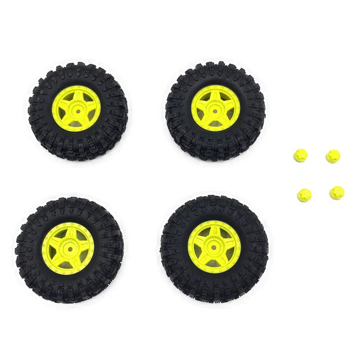 HobbyPlus Deep Star 1.2" Wheel 68mm Mudder-XL Tire Set Yellow (4pcs)