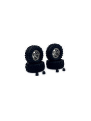 HobbyPlus 1.2" Mudder Wheel Set 60mm - Black Chrome