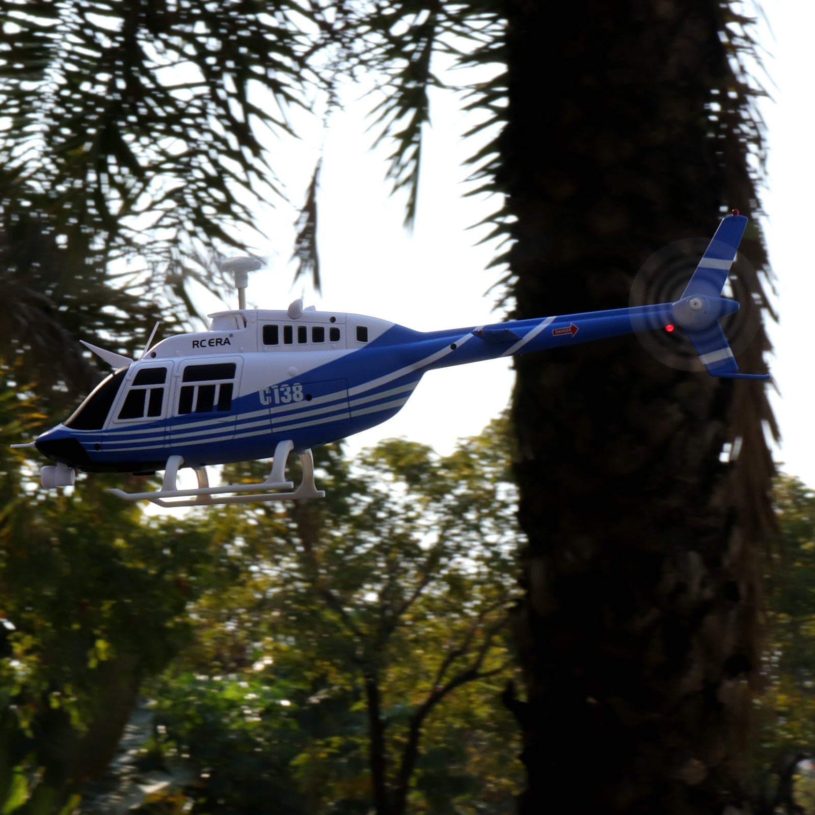 RC ERA 4CH C138 Bell206 Gyro Stabilized Helicopter w/ Optical Sensor Flow and Upgraded Transmitter - RTF (3 servos) - Blue