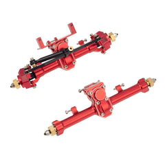 MEUS Racing CVD Hardening 1/24 RC Crawler Car CNC Aluminum Front and Rear Axle for Axial SCX24 90081 C10 Jeep Upgrade Parts (Red) - HeliDirect