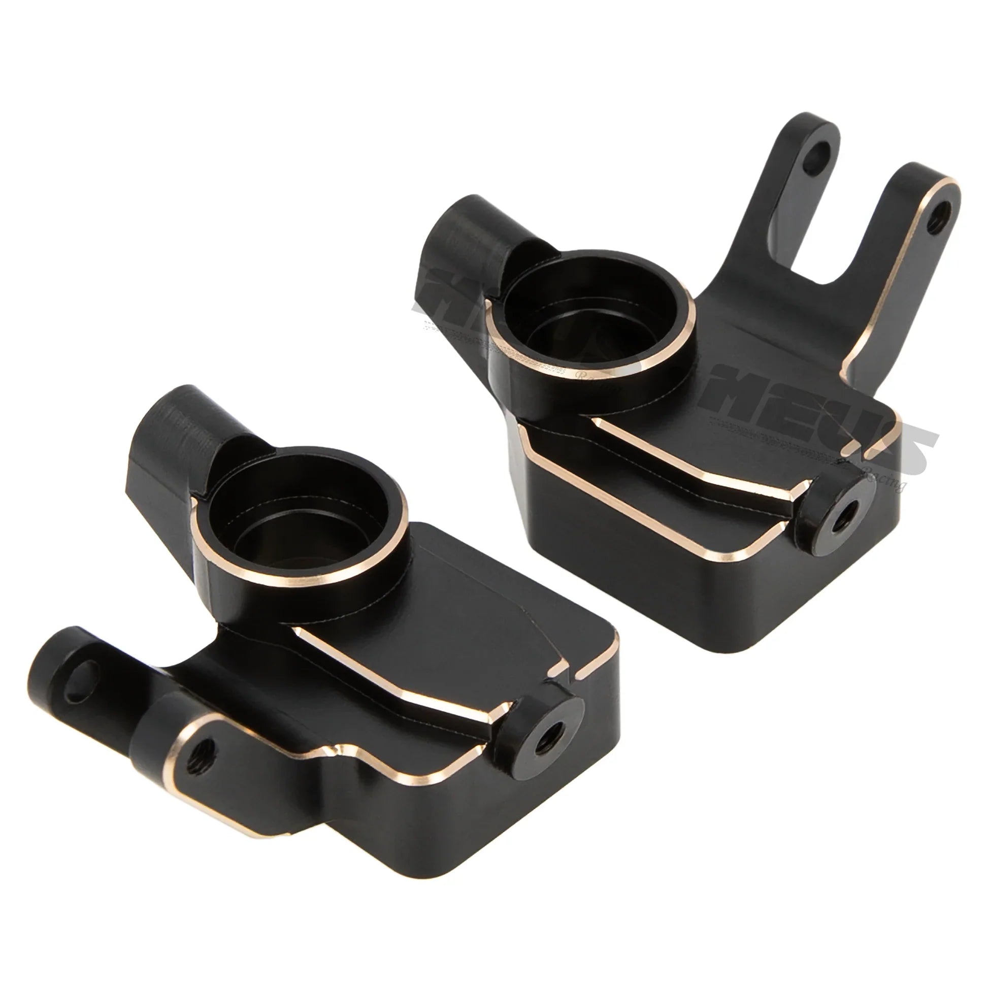 Meus Racing Brass Portal  Steering Knuckles For Axial 1/18 UTB18 - BLACK - HeliDirect