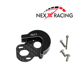 Nexx Racing Carbon Motor Plate + Aluminium Gearbox Cover – Losi Micro-B Brushless Conversion - Black