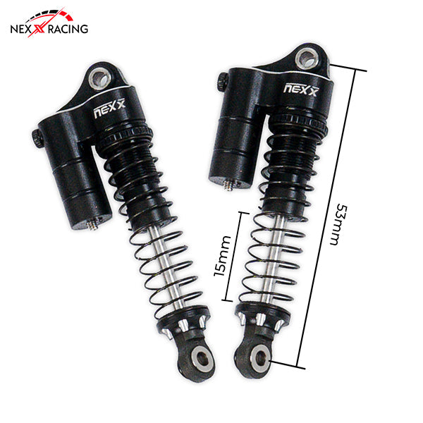 Nexx Racing 53mm Reservoir shocks (4pcs) for 1/18 RC Crawler Redcat Ascent18 - BLACK