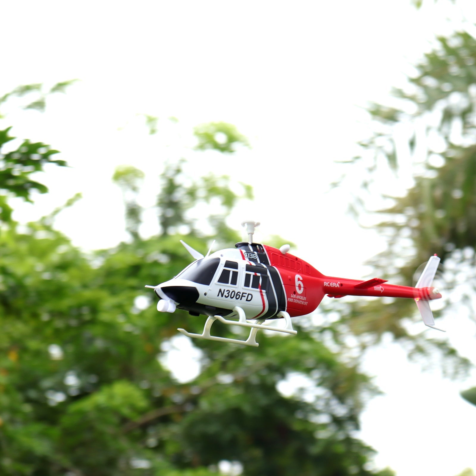 RC ERA 4CH C138 Bell206 Gyro Stabilized Helicopter w/ Optical Sensor Flow and Upgraded Transmitter - RTF (3 servos) - Red