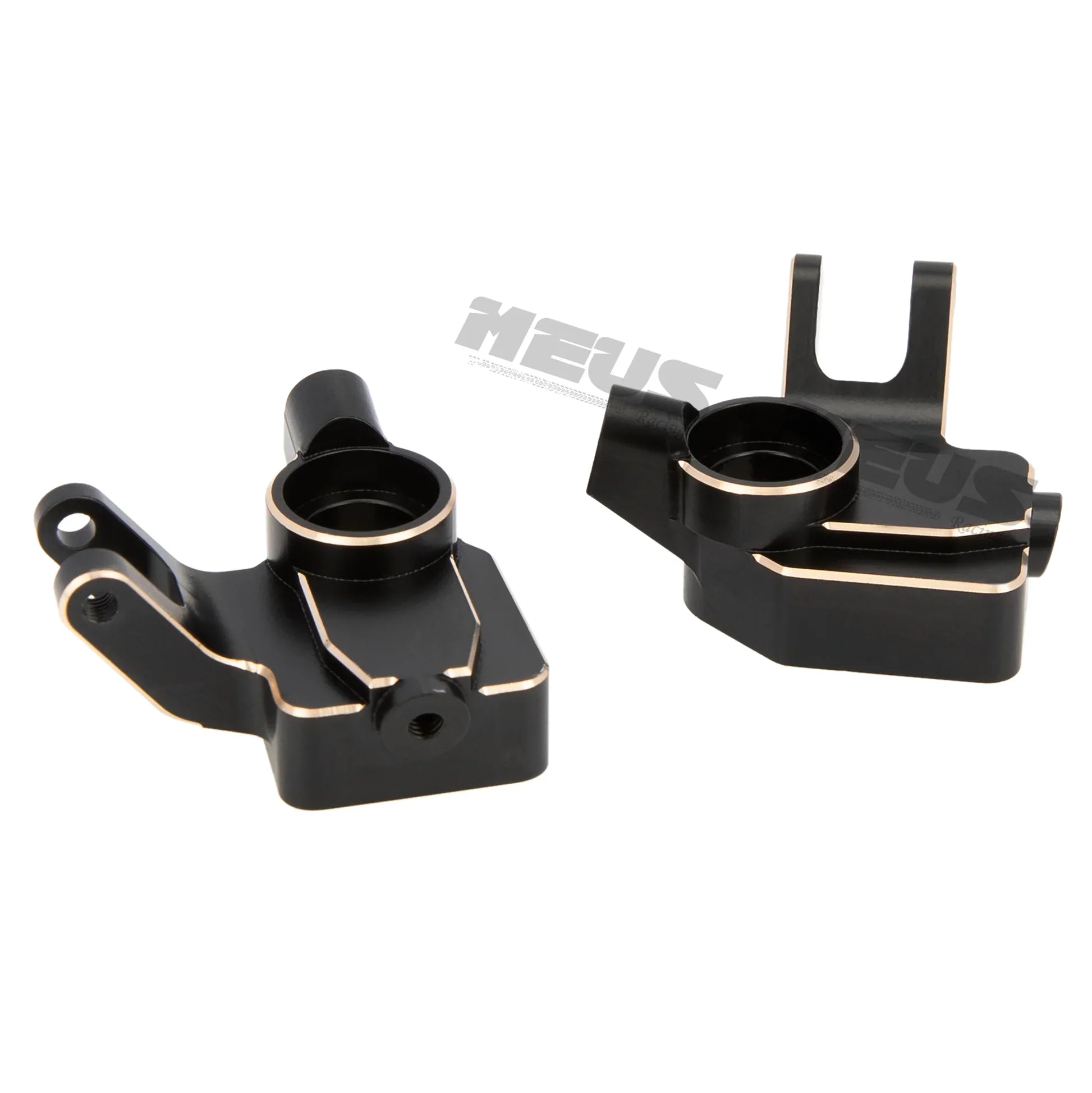 Meus Racing Brass Portal  Steering Knuckles For Axial 1/18 UTB18 - BLACK - HeliDirect