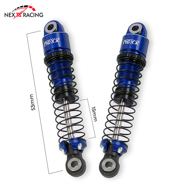 Nexx Racing 53mm Oil shocks (4pcs) for 1/18 RC Crawler Redcat Ascent18 - BLUE