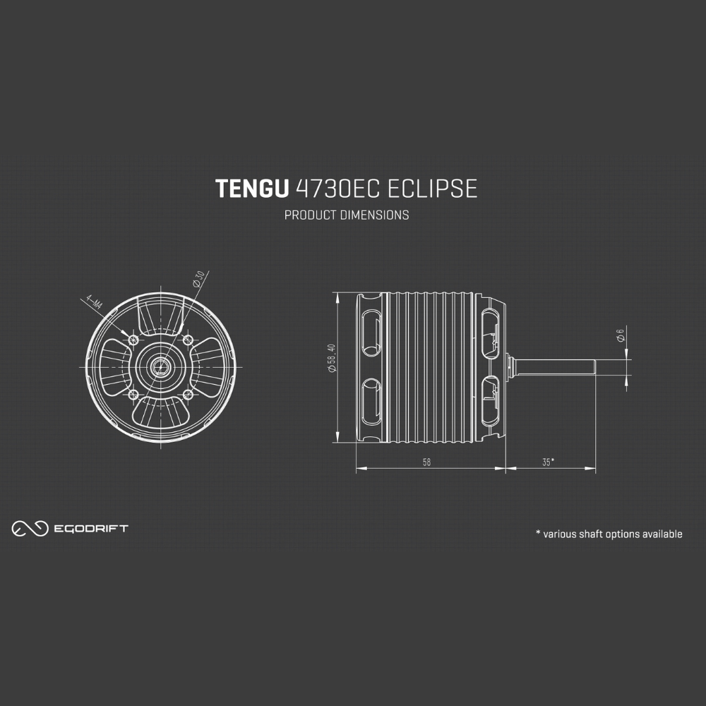 Egodrift Tengu 4730EC Eclipse / 540kV Motor (6x35mm) shaft