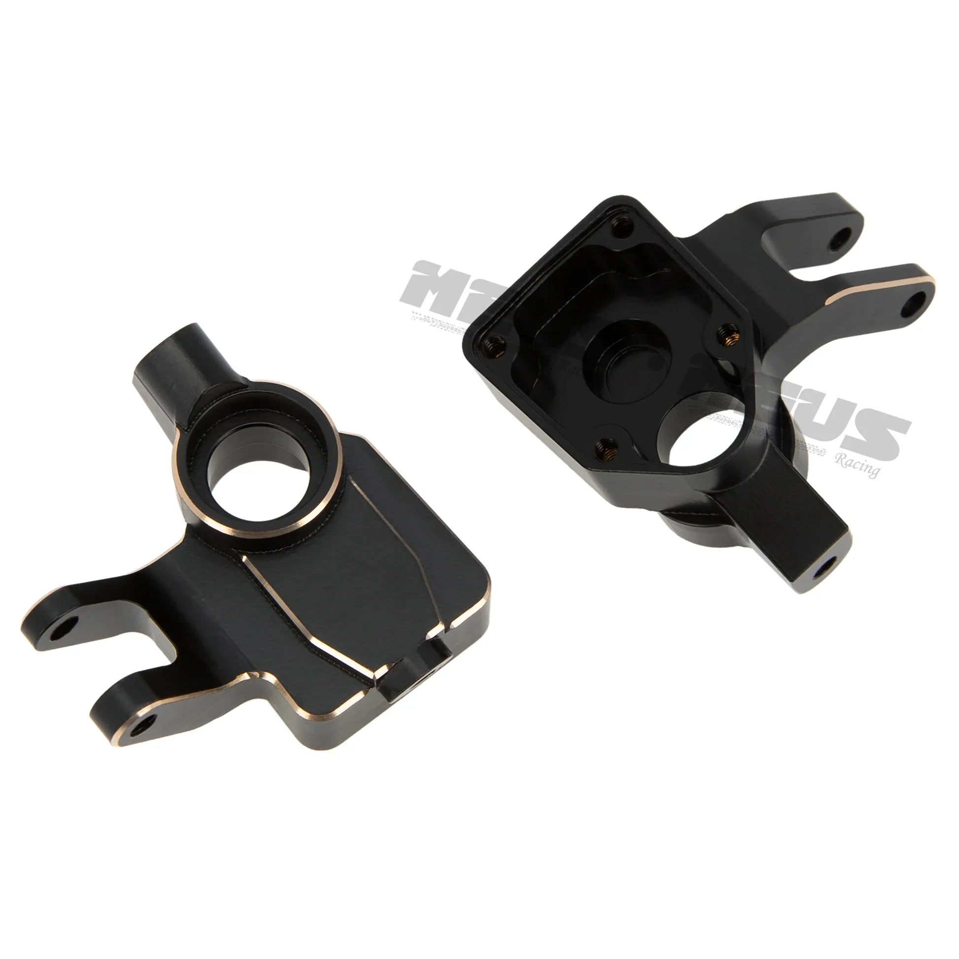 Meus Racing Brass Portal  Steering Knuckles For Axial 1/18 UTB18 - BLACK - HeliDirect