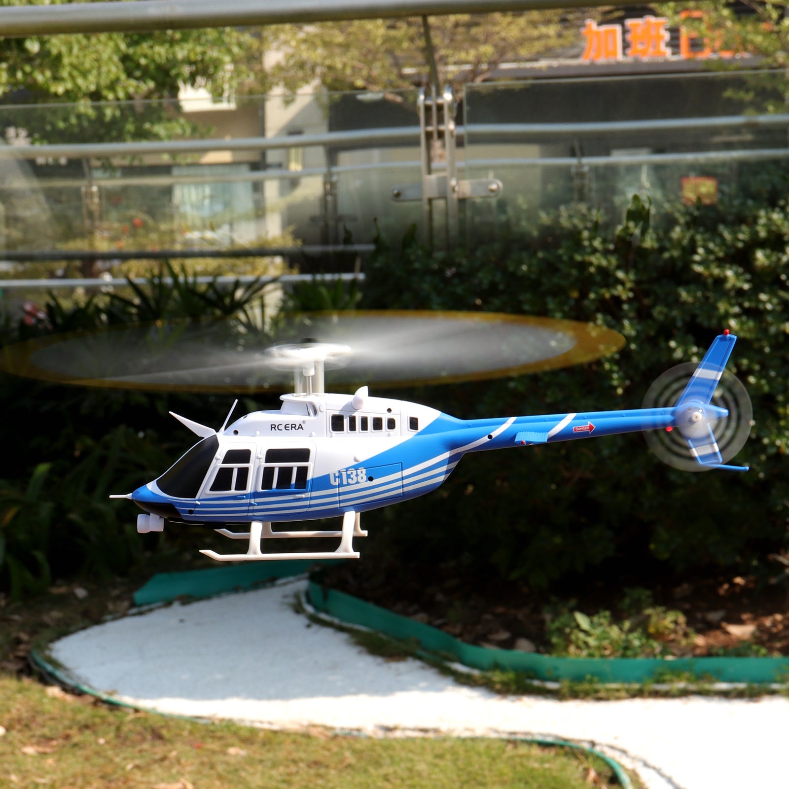 RC ERA 4CH C138 Bell206 Gyro Stabilized Helicopter w/ Optical Sensor Flow and Upgraded Transmitter - RTF (3 servos) - Blue