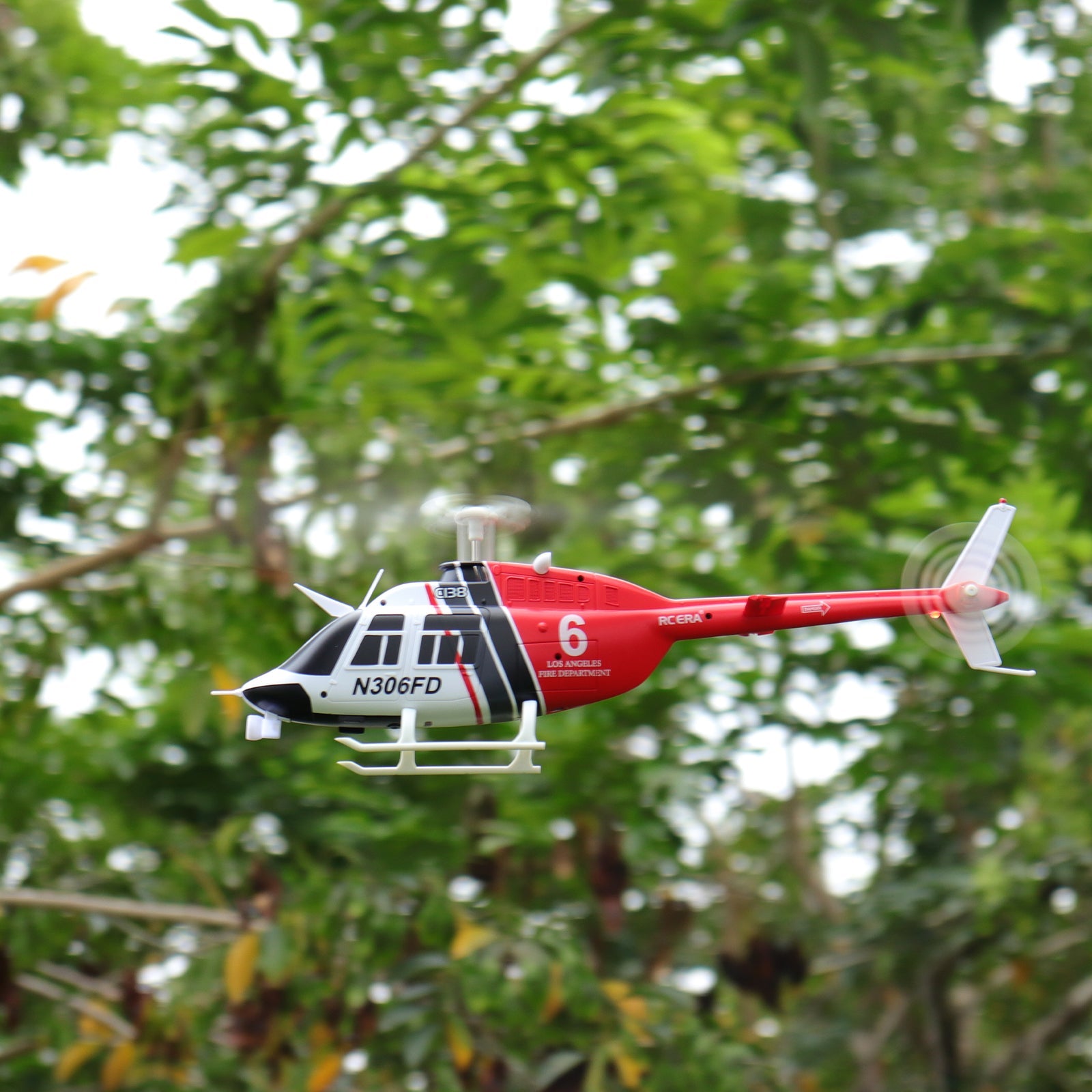 RC ERA 4CH C138 Bell206 Gyro Stabilized Helicopter w/ Optical Sensor Flow and Upgraded Transmitter - RTF (3 servos) - Red