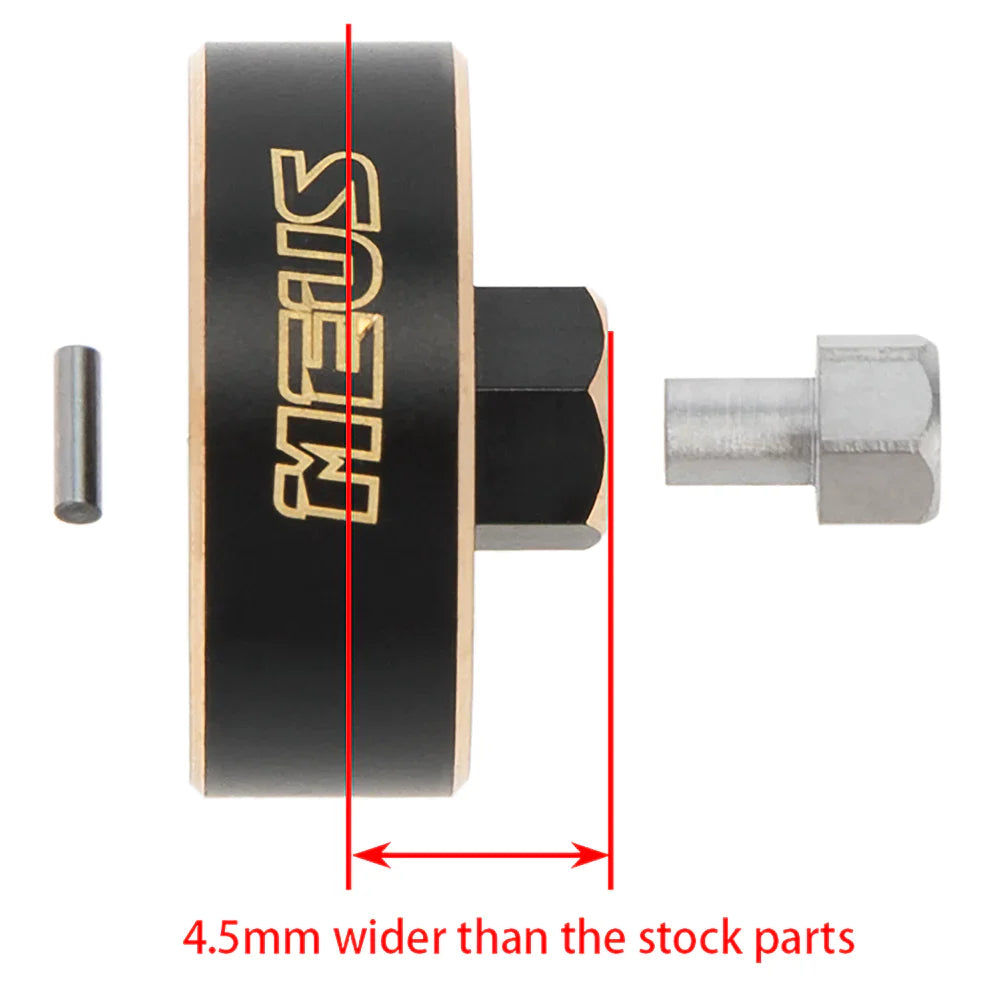 Meus Racing Brass Wheel Hex Adaptor Counterweight Front Rear Wheel Weights Hubs +4.5MM Upgrade Parts 21g/PC for TRX4M - HeliDirect