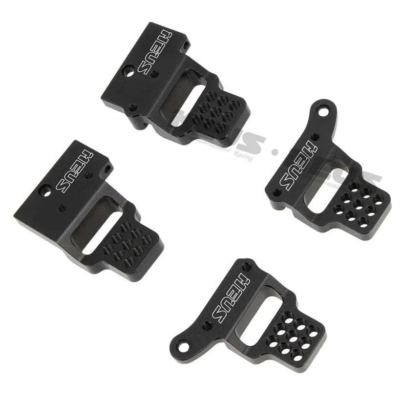 Meus Racing Aluminum Multi-hole Shock Mount Metal Adjustable Shock Tower Bracket for TRX4M Bronco Defender - BLACK - HeliDirect