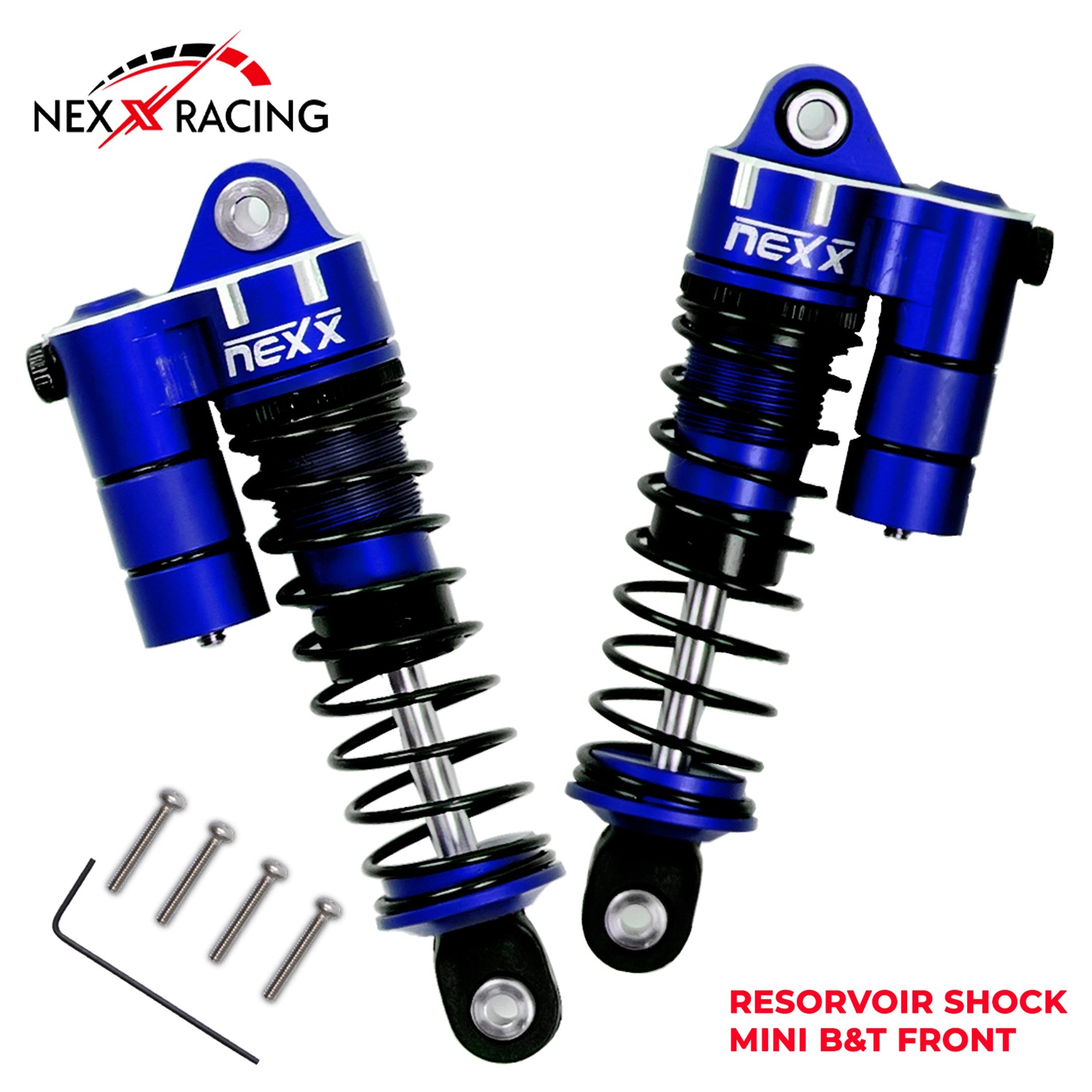 Nexx Racing Front Reservoir shock (2pcs) for Mini-T& Mini-B - BLUE