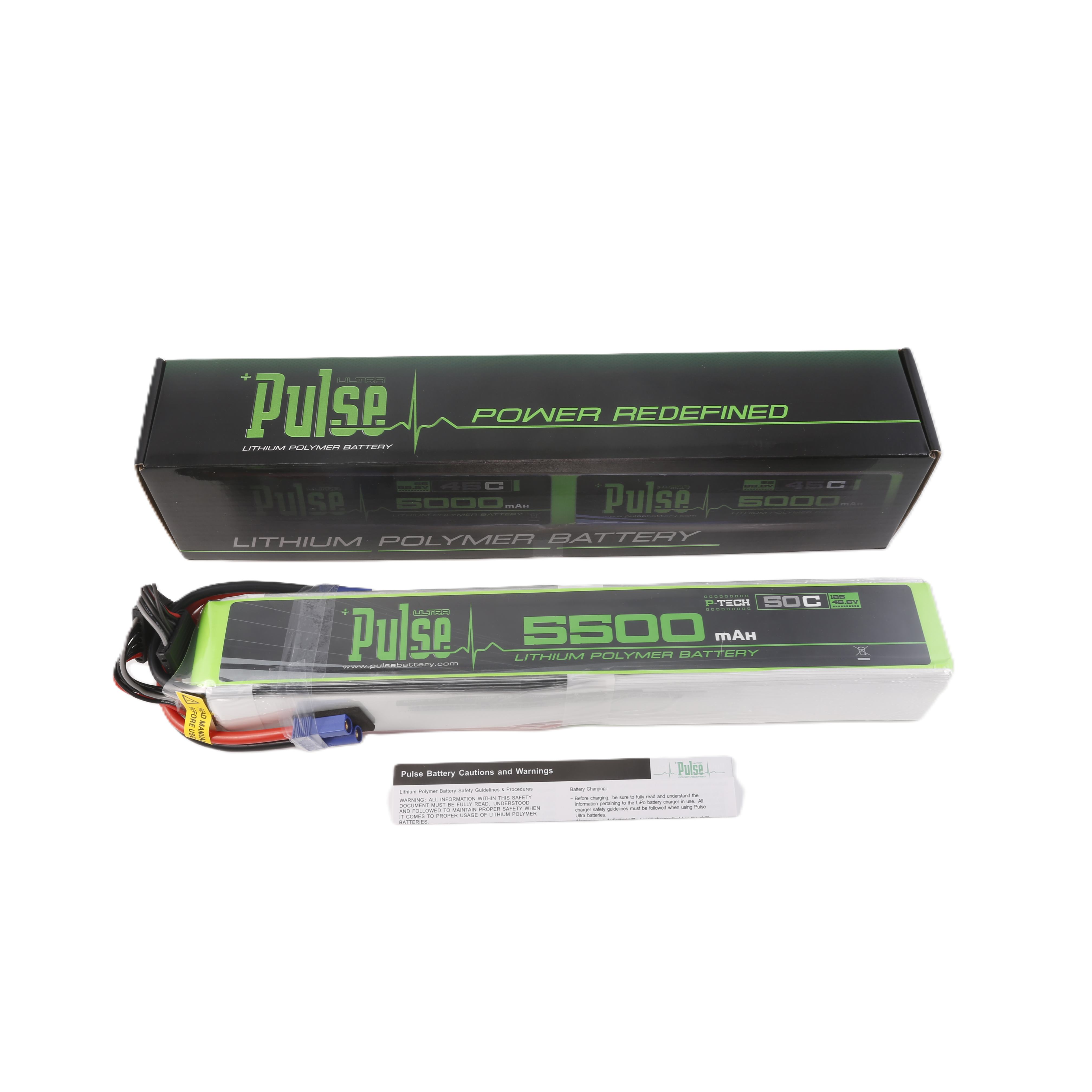 Pulse 5500mAh 50C 45.6V 12S P-Tech LiHV Battery - EC5 Connector