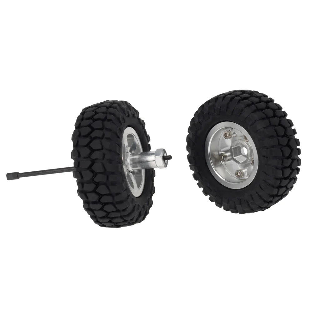 1/24 RC Crawler Dual Wheel Refit Set Modify Kit Tires Coupler Straight Wheel Axle for AXIAL SCX24 6×6 - HeliDirect