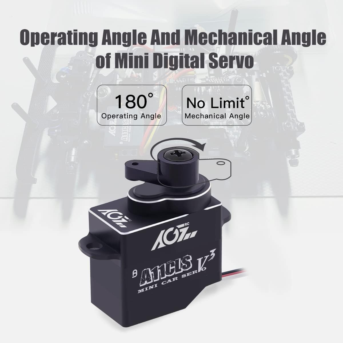 AGFRC 1.4KG Micro Programmable Coreless Digital RC Servo for Mini Z Car - Black