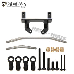 Meus Racing Aluminum Transverse Servo Mount Refit Upgrade Parts Stainless Steel Steering Links Set for 1/18 RC Crawler Car TRX-4M TRX4M Bronco Defender Not for Stock Frame - HeliDirect