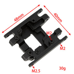 Meus Racing Aluminum Transmission Plate Metal Chassis Skid Plate for 1/18 RC Crawler Car TRX-4M TRX4M - BLACK - HeliDirect