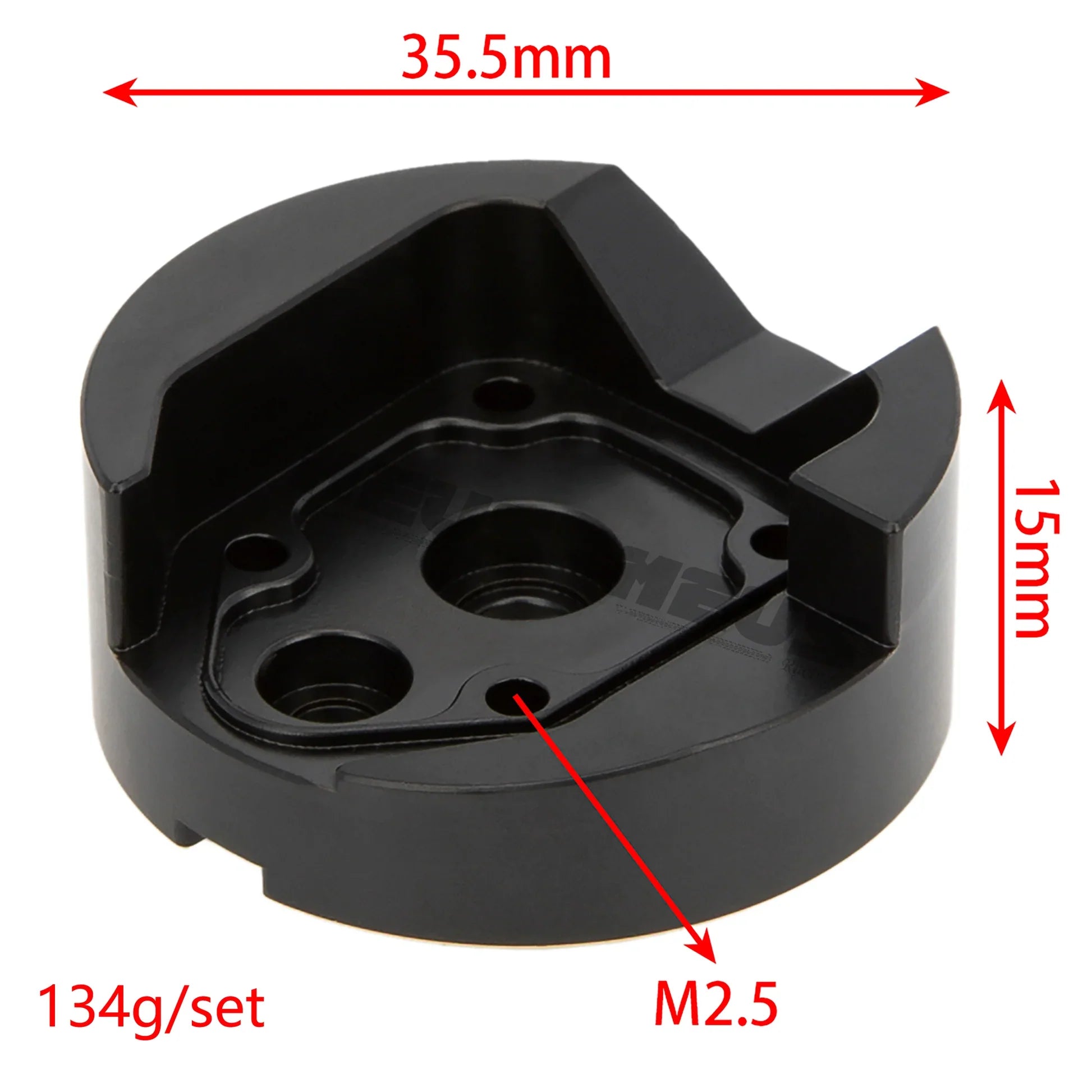 Meus Racing Brass Front Outer Portal Housing For Axial 1/18 UTB18 - BLACK - HeliDirect