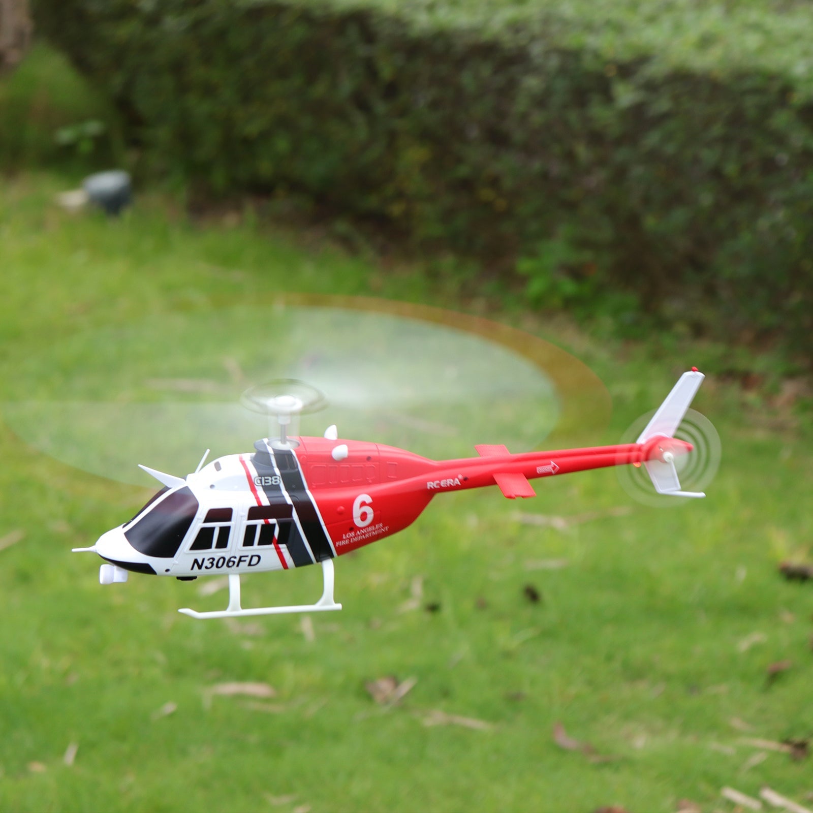 RC ERA 4CH C138 Bell206 Gyro Stabilized Helicopter w/ Optical Sensor Flow and Upgraded Transmitter - RTF (3 servos) - Red