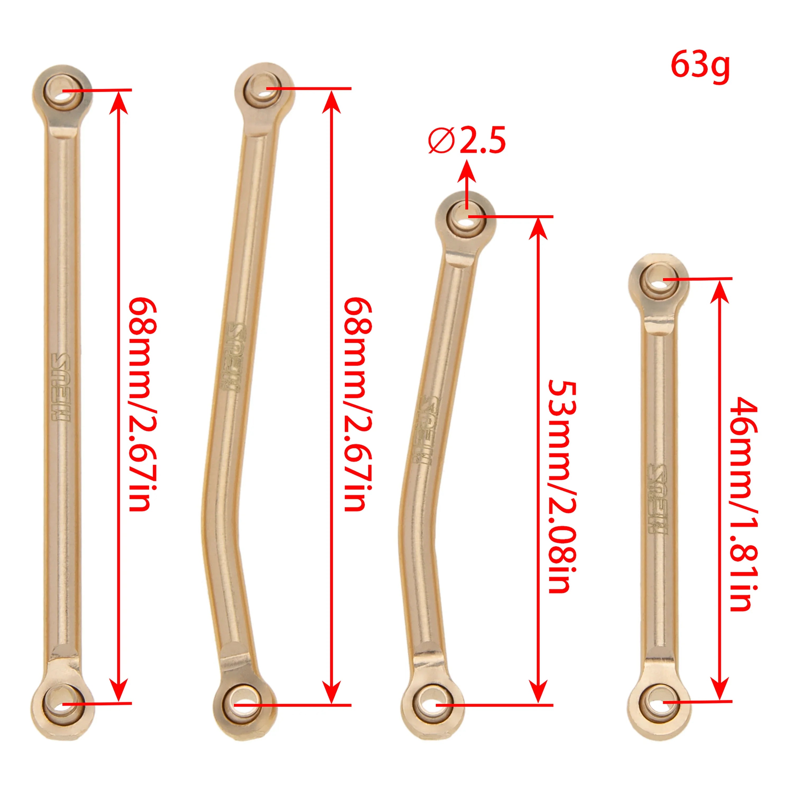 Meus Racing Brass Chassis Link Set High Clearance Links for TRX-4M TRX4M Bronco Defender 1/18 RC Crawler Car Upgrade Parts Accessories - HeliDirect