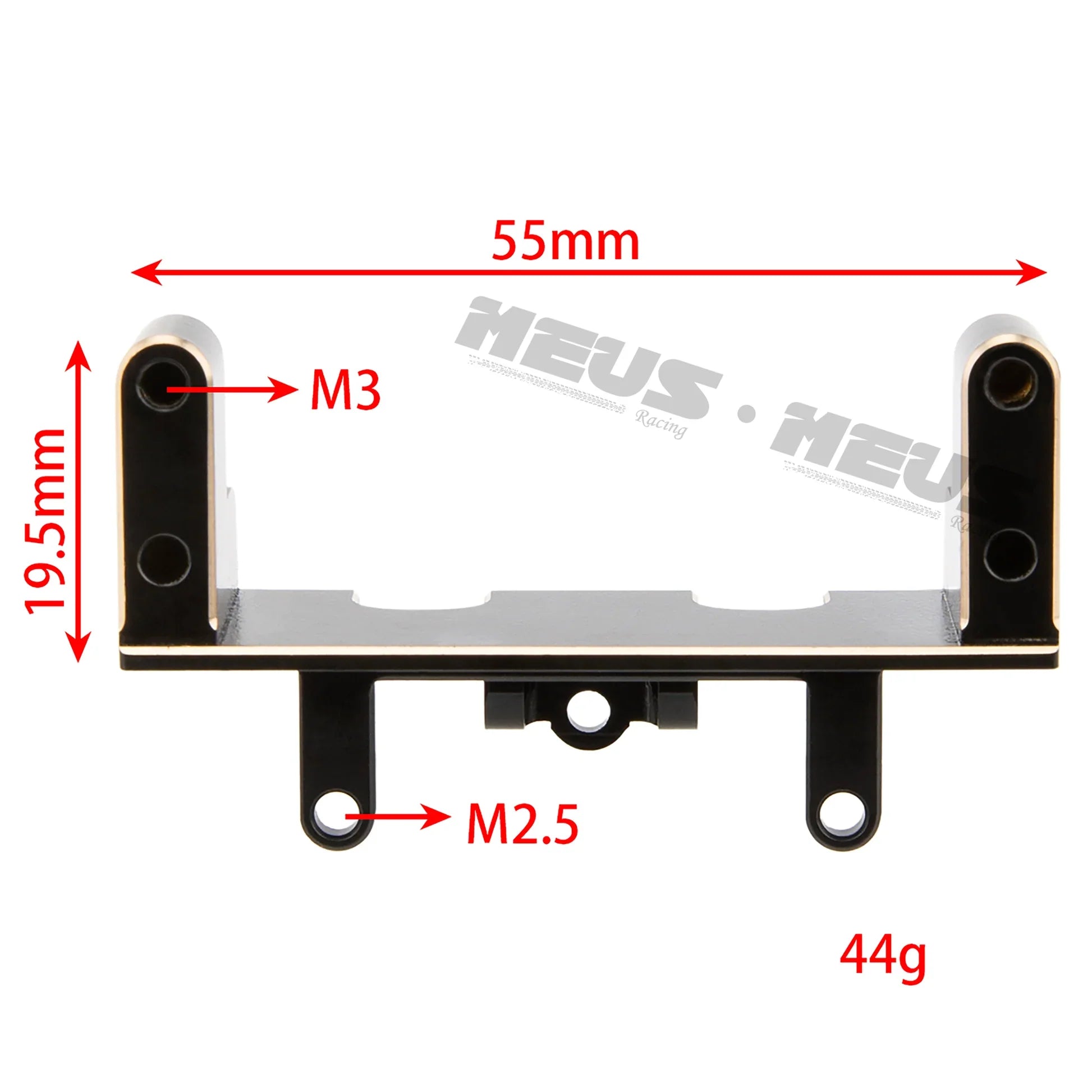 Meus Racing Brass Front Servo Mount For Axial 1/18 UTB18 - BLACK - HeliDirect