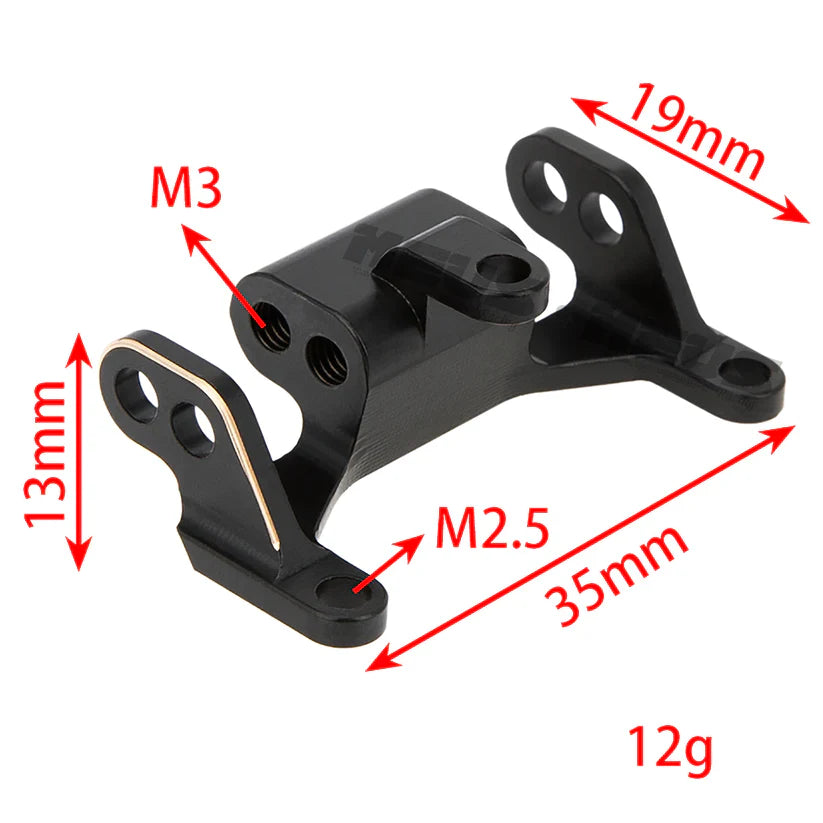 Meus Racing Brass Rear Link Mount For Axial 1/18 UTB18 - BLACK - HeliDirect