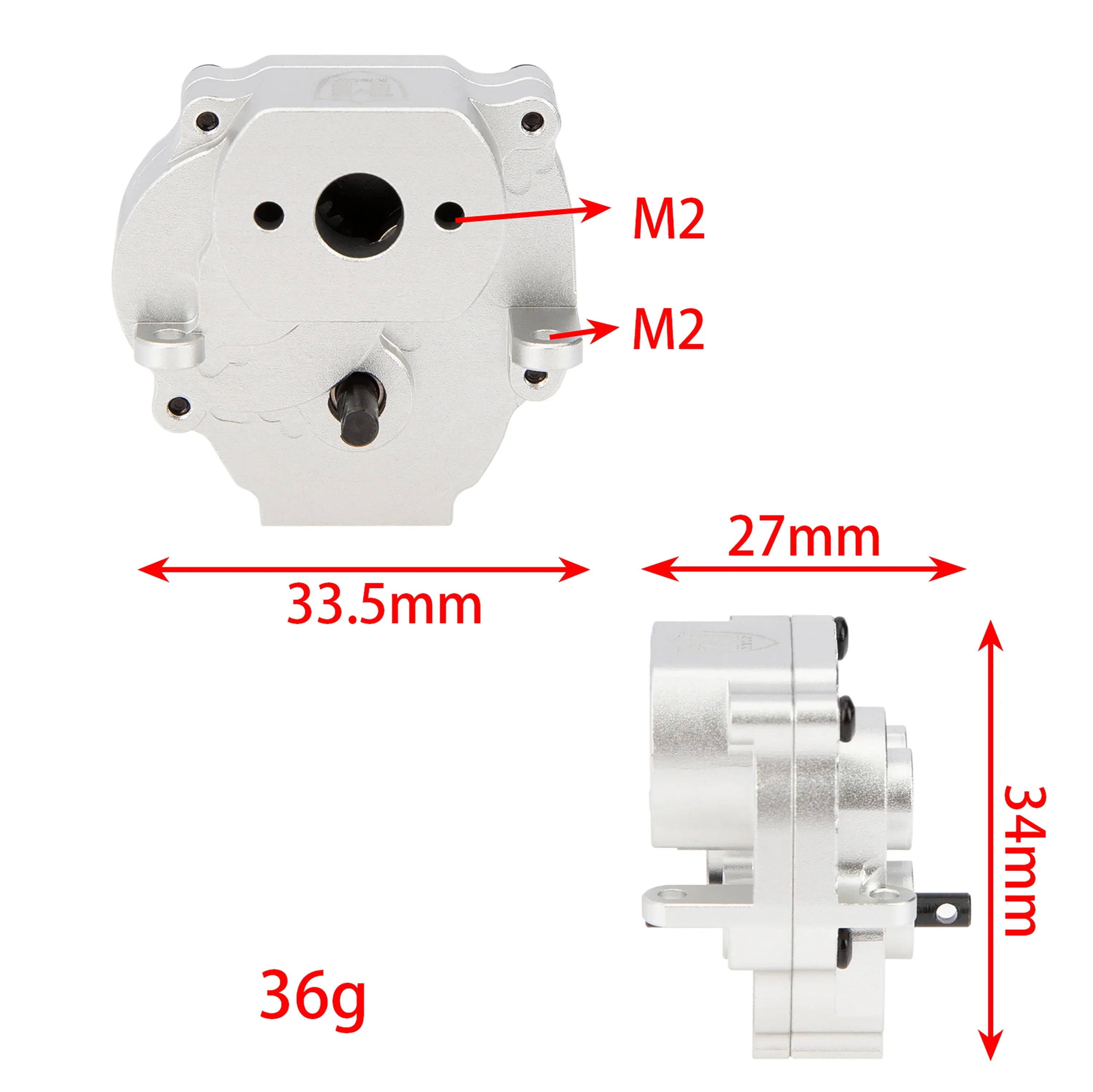 MEUS RACING Metal Gearbox Assembly Aluminum Transmission Housing with Steel Internal Gears for TRX-4M TRX4M 1/18 RC Crawler Car Upgrade Parts - SILVER - HeliDirect