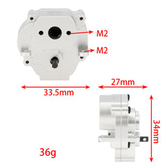 MEUS RACING Metal Gearbox Assembly Aluminum Transmission Housing with Steel Internal Gears for TRX-4M TRX4M 1/18 RC Crawler Car Upgrade Parts - SILVER - HeliDirect