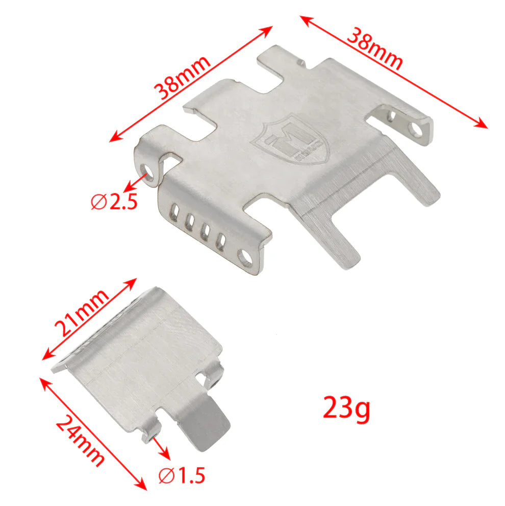 Meus Racing Stainless Steel Chassis Armor Axle Protector Set for 1/18 TRX4M - HeliDirect