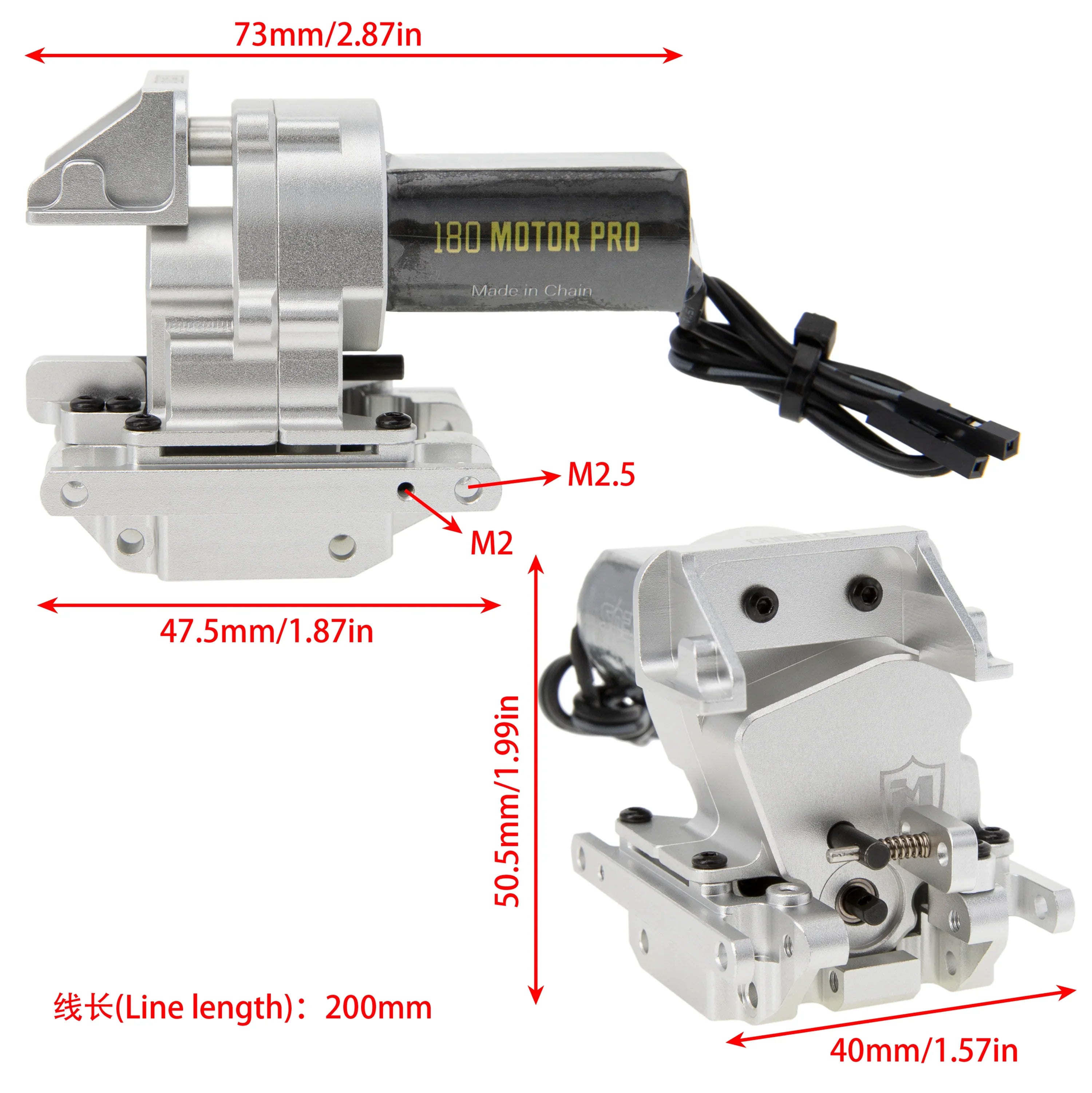 Copy of MEUS Racing Aluminum Dual Speed Gearbox Gearbox High Speed 15.7:1 Low Speed 56.6:1 for TRAXXAS 1/18 TRX4M Crawlers Upgrade Parts - SILVER - HeliDirect