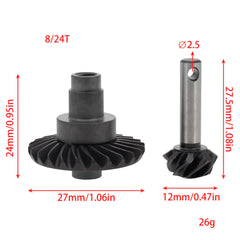 MEUS Racing Overdrive Underdrive Steel Helical Diff Axle Gears For 1/10 SCX10 II SCX10 III SCX10 Pro AR44, AR45 Axles