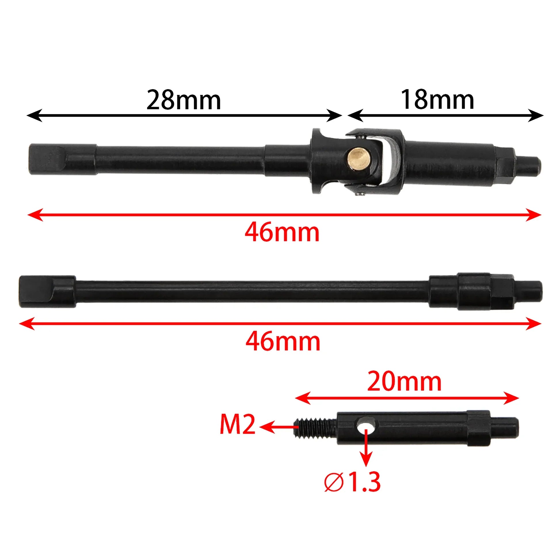 MEUS Racing Universal Joint Drive Shaft Cross Knot CVD Drive Kit for SCX24 MEUS Component Portal Axles - HeliDirect