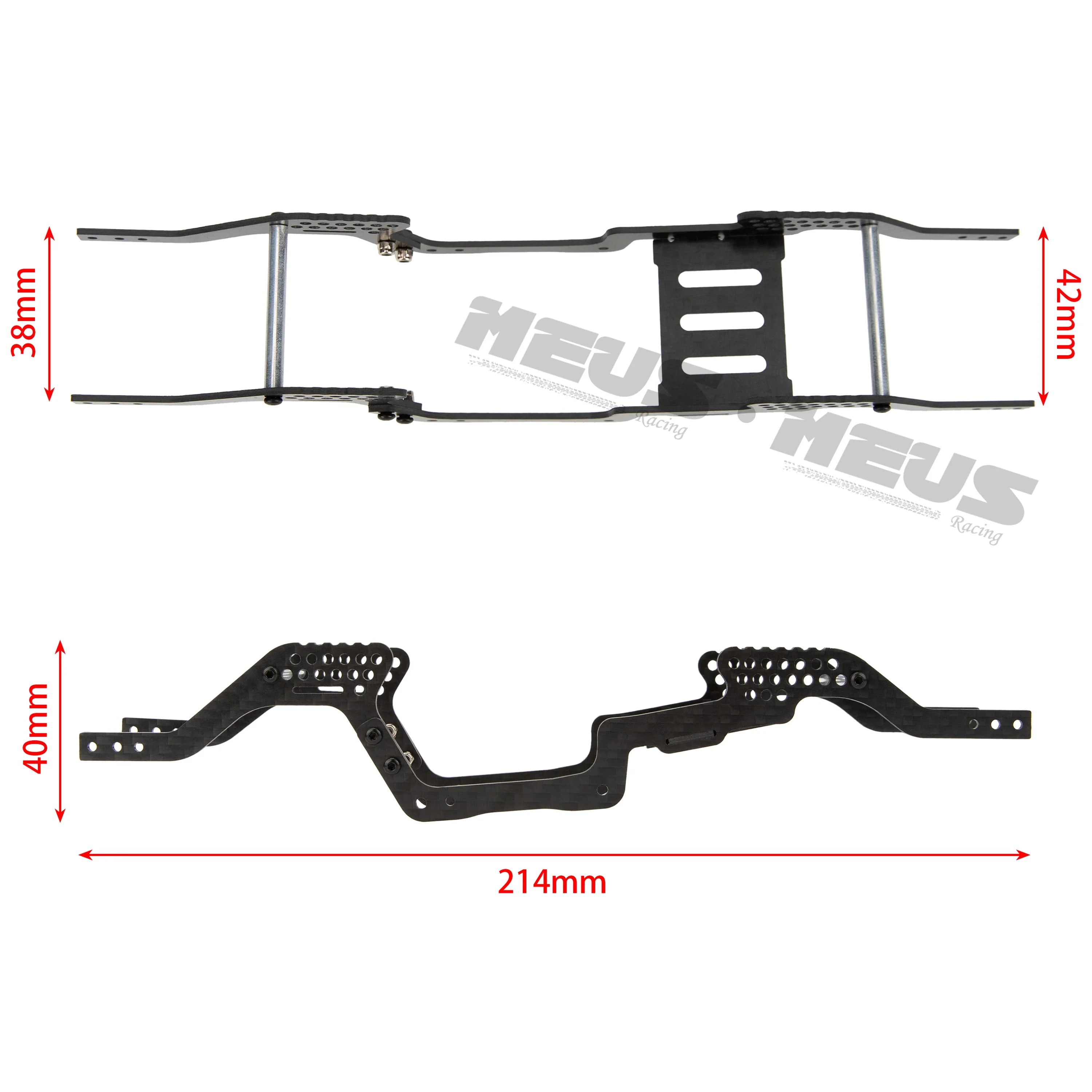 Meus Racing 1/18 RC Car Carbon Fiber LCG Chassis Frame Girder for TRAXAS TRX-4M 1/18 RC Crawler Car Upgrade Parts - HeliDirect