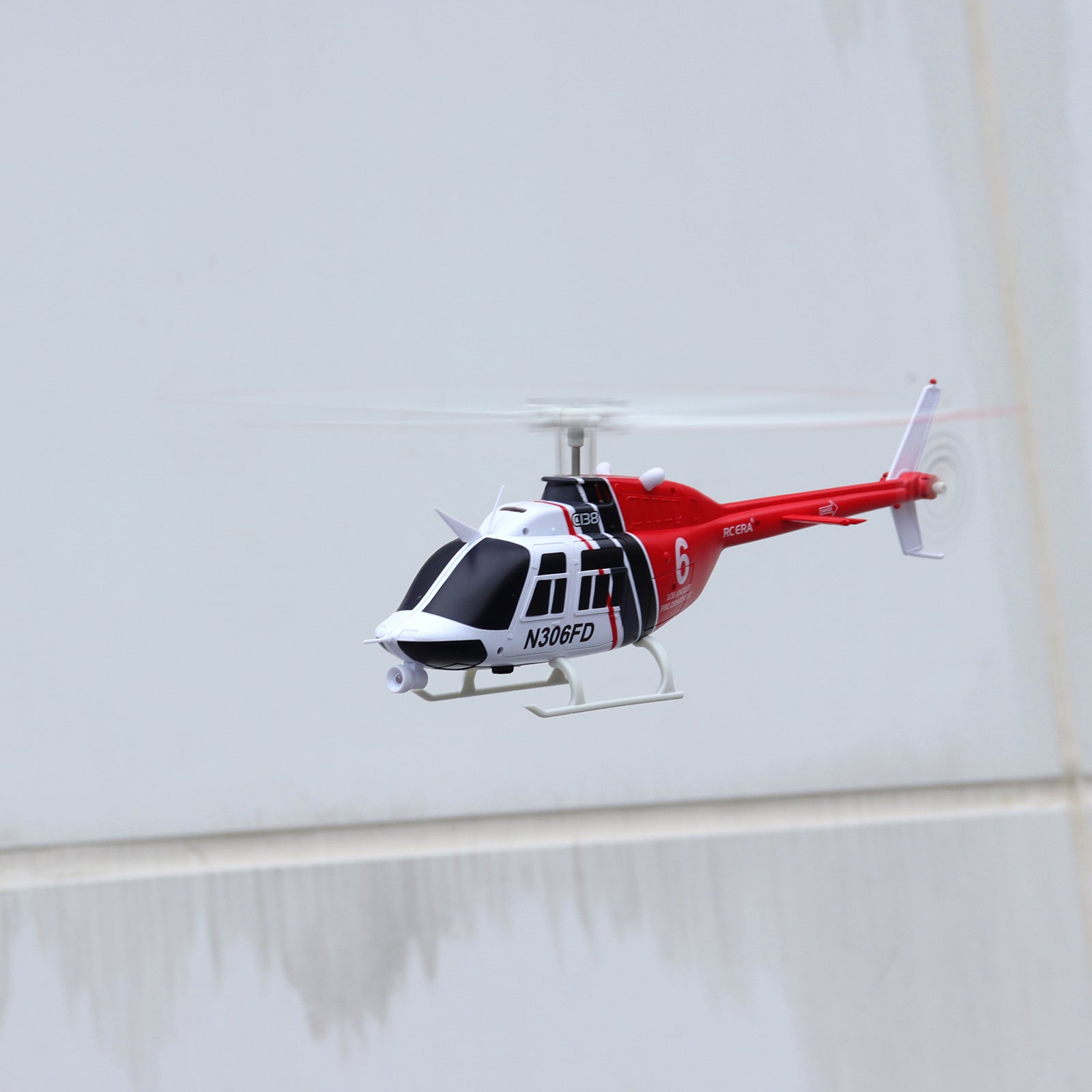 RC ERA 4CH C138 Bell206 Gyro Stabilized Helicopter w/ Optical Sensor Flow and Upgraded Transmitter - RTF (3 servos) - Red