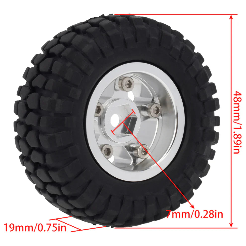 1/24 RC Crawler Dual Wheel Refit Set Modify Kit Tires Coupler Straight Wheel Axle for AXIAL SCX24 6×6 - HeliDirect