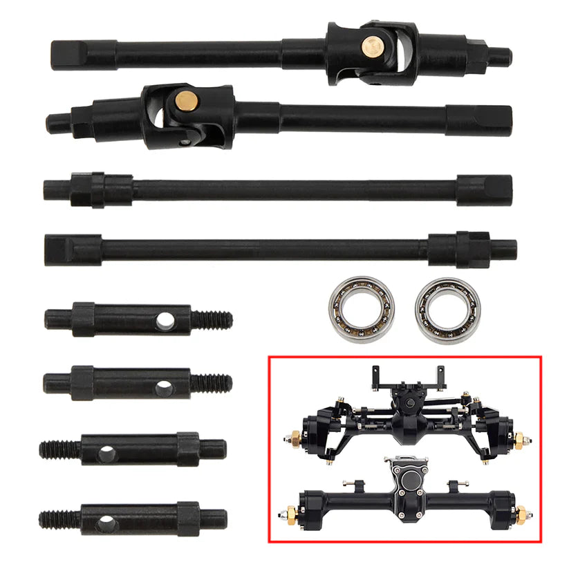 MEUS Racing Universal Joint Drive Shaft Cross Knot CVD Drive Kit for SCX24 MEUS Plastic Portal Axle and Aluminum Portal Axle - HeliDirect