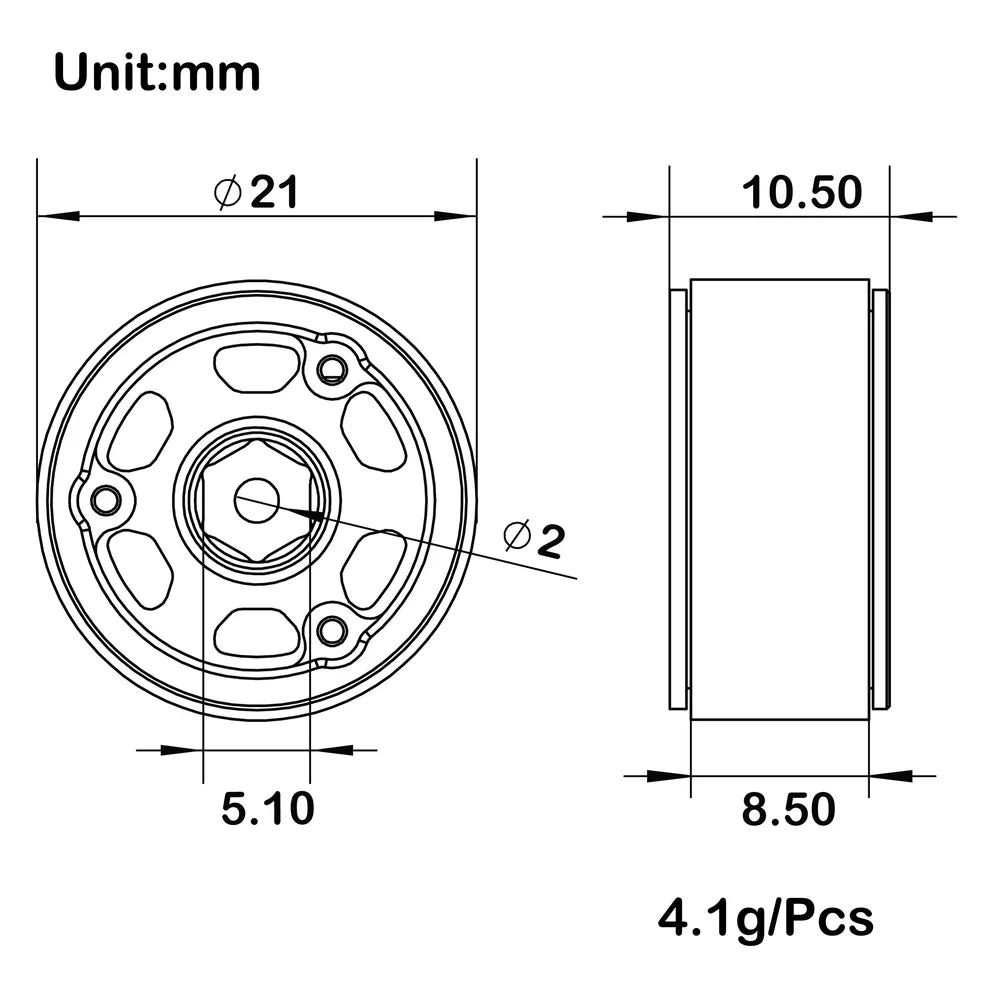 MEUS Racing 0.7-inch Beadlock Wheels Rims Deep-Dish Wheel for 1/30 Axial SCX30 1/32 Redcat Ascent-32