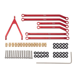 MEUS Racing  CNC Aluminum High Clearance Chassis Links for 1/24 RC Crawler LWB 133.5mm Axial SCX24 AXI90081 Deadbolt AXI00004 B17 (Red) - HeliDirect