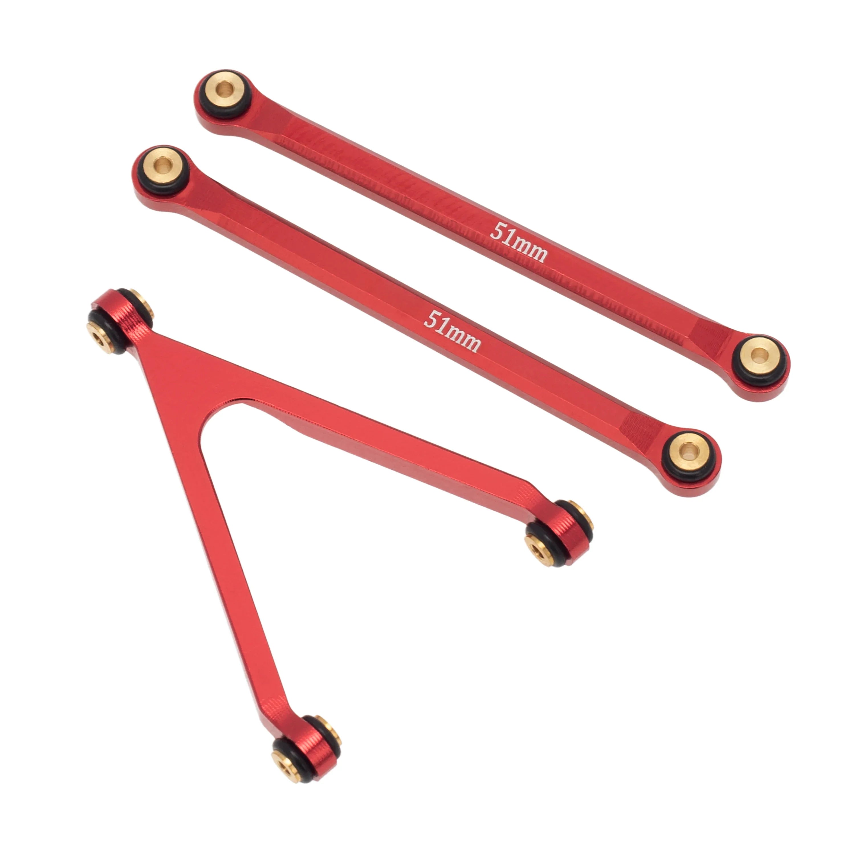 MEUS Racing CNC Aluminum High Clearance Chassis Links for 1/24 RC Crawler Axial SCX24 AXI00001 C10 AXI00002 Jeep JLU Ford Bronco AXI00006 (Red) - HeliDirect