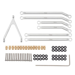 MEUS Racing  CNC Aluminum High Clearance Chassis Links for 1/24 RC Crawler LWB 133.5mm Axial SCX24 AXI90081 Deadbolt AXI00004 B17 (Silver) - HeliDirect