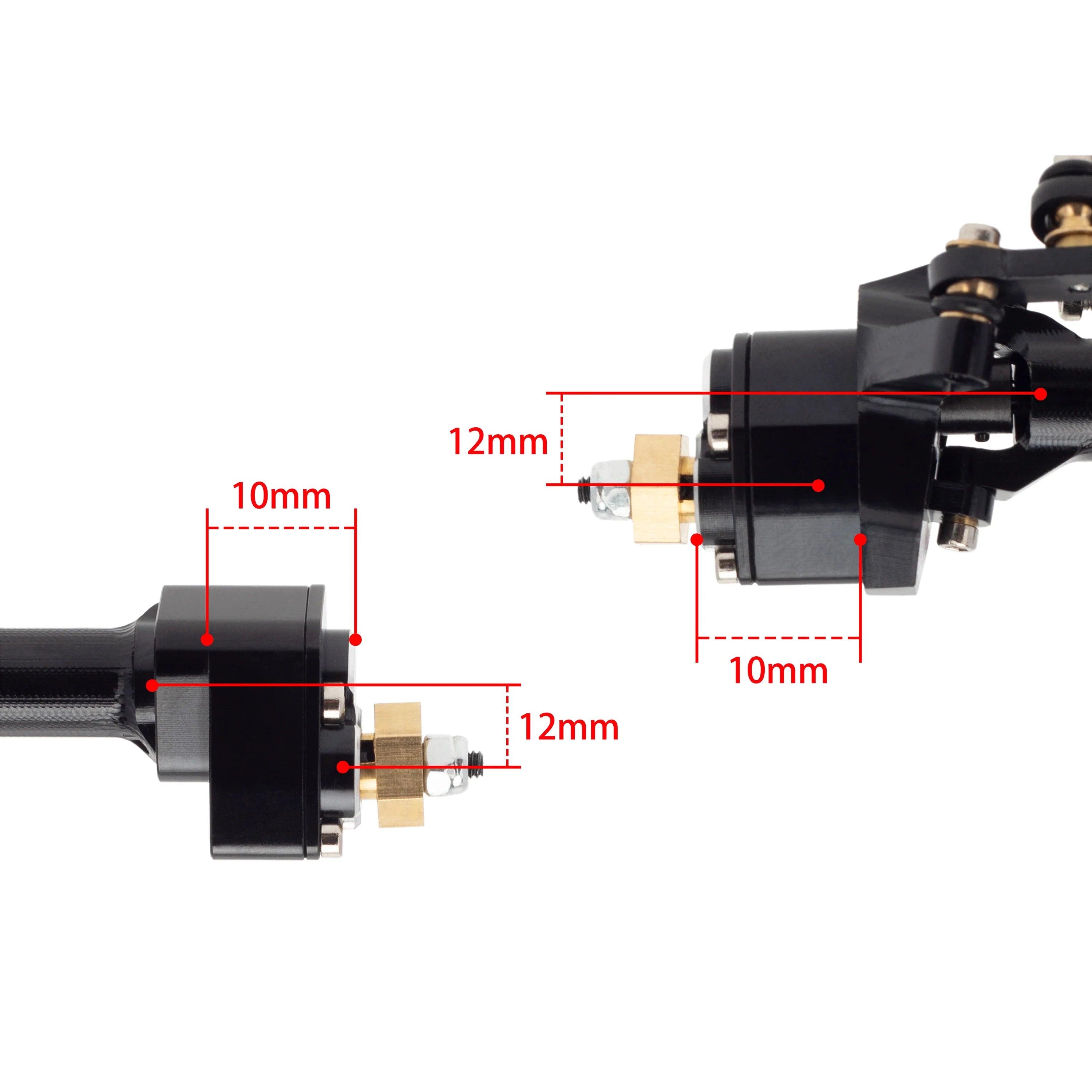 MEUS Racing 1/24 RC Crawler Car CNC Aluminum Front and Rear Axle for SCX24 90081 C10 1/24 RC Crawler Car CNC Aluminum Front and Rear Axle for SCX24 90081 C10 Jeep (Black) - HeliDirect