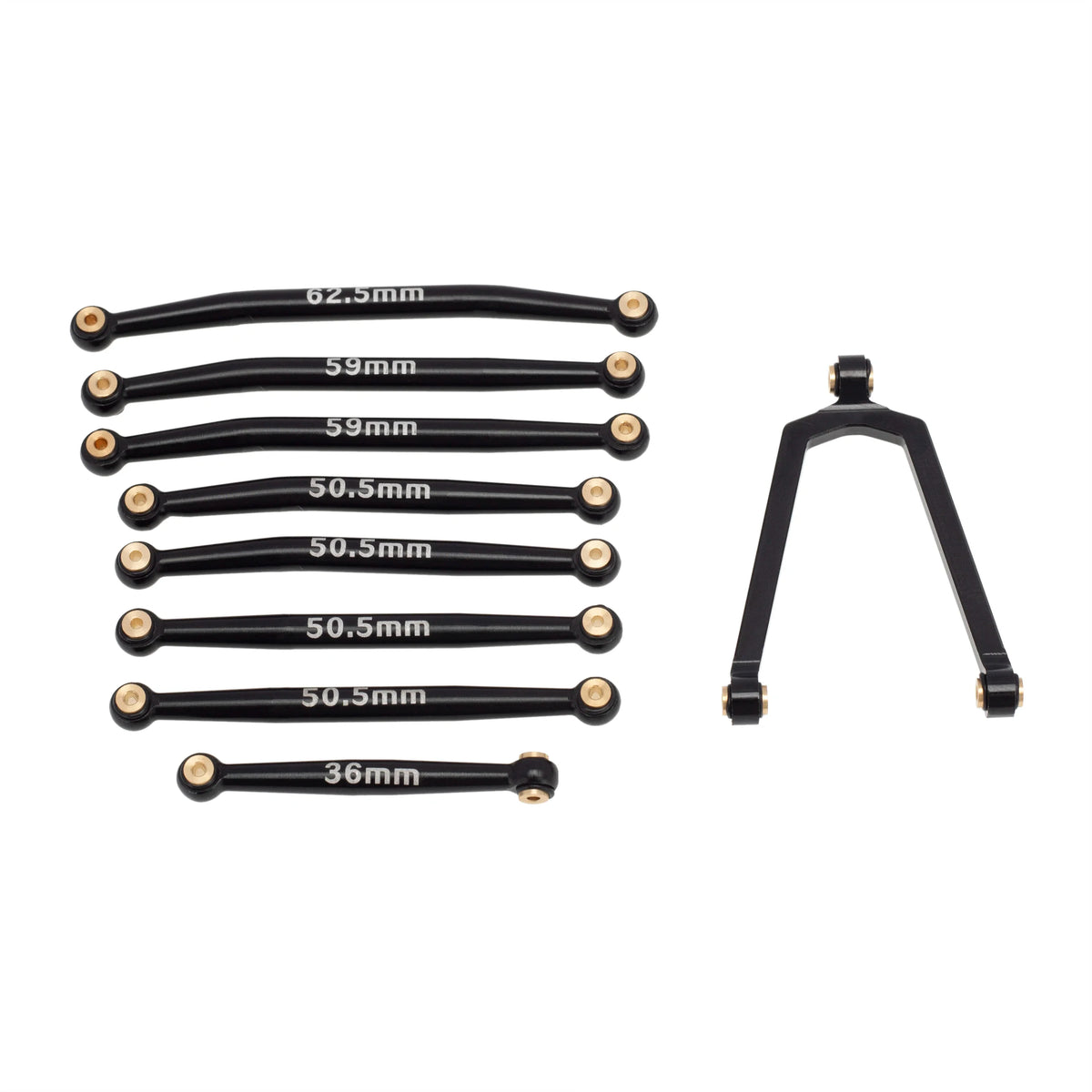 MEUS Racing Aluminum Alloy Link and Steering Rod Kit for Axial SCX24 B-17 C10 Jeep 1/24 RC Car (Black) - HeliDirect