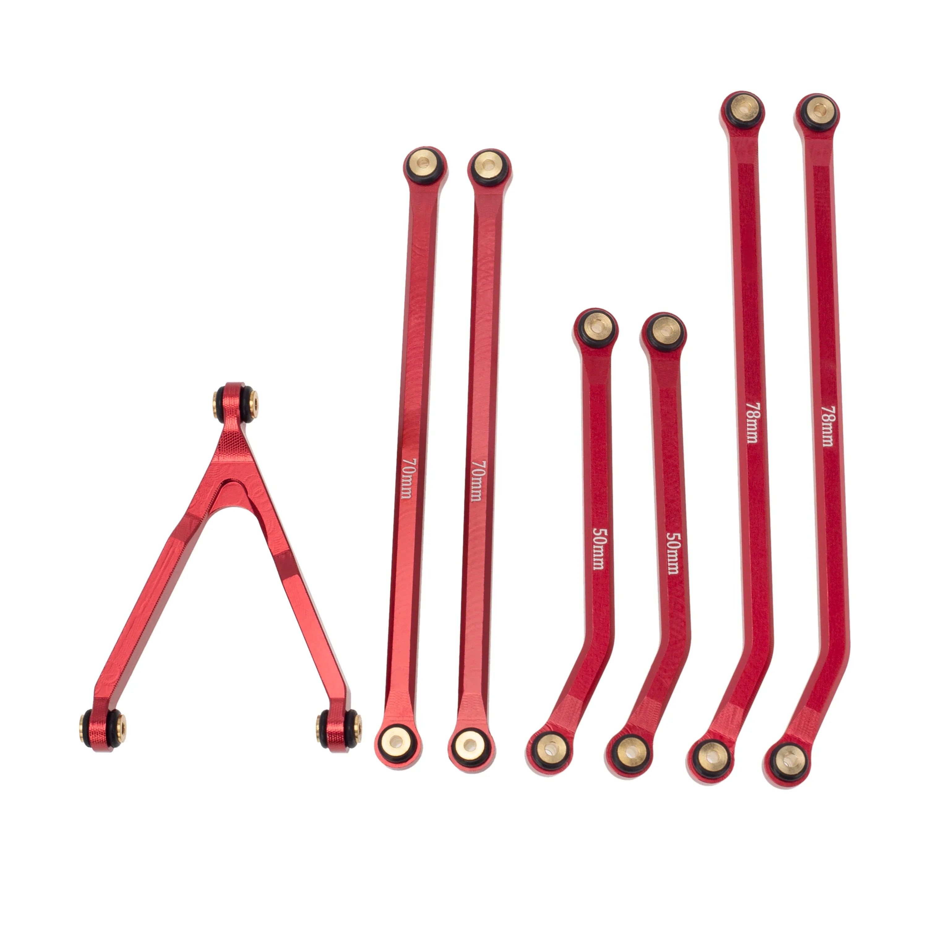 MEUS Racing CNC Aluminum High Clearance Chassis Links for 1/24 RC Crawler Car Axial SCX24 Jeep Gladiator AXI00005 (Red) - HeliDirect