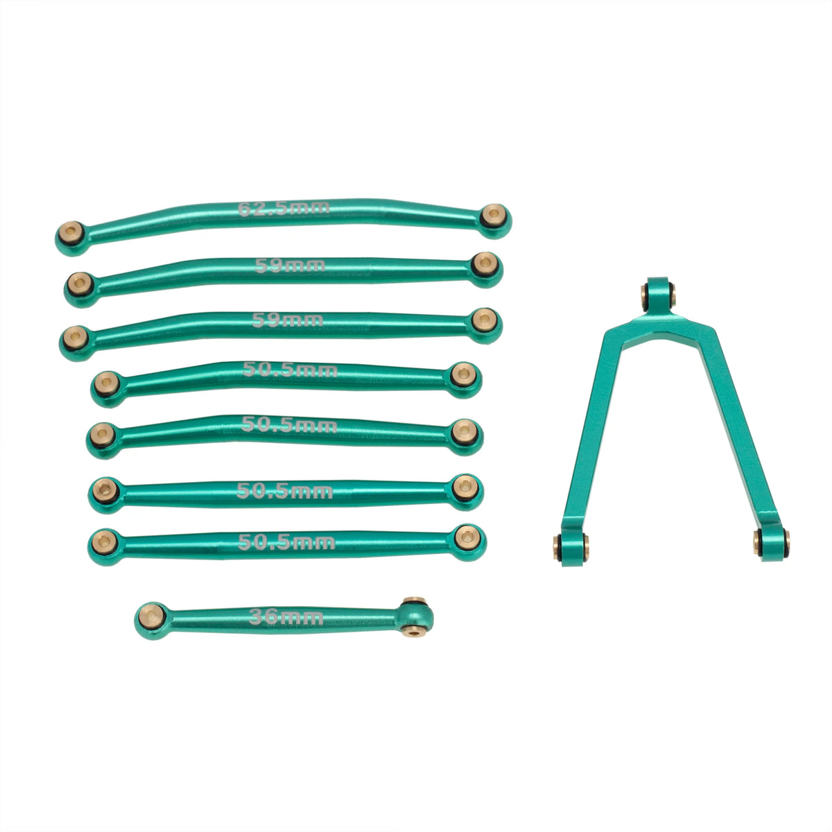 MEUS Racing Aluminum Alloy Link and Steering Rod Kit for Axial SCX24 B-17 C10 Jeep 1/24 RC Car (Green) - HeliDirect